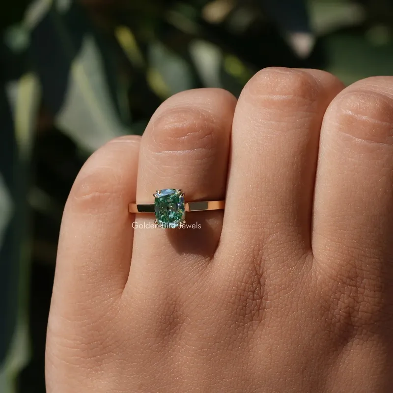 Old Mine Elongated Cushion Cut Moissanite Solitaire Ring view 3