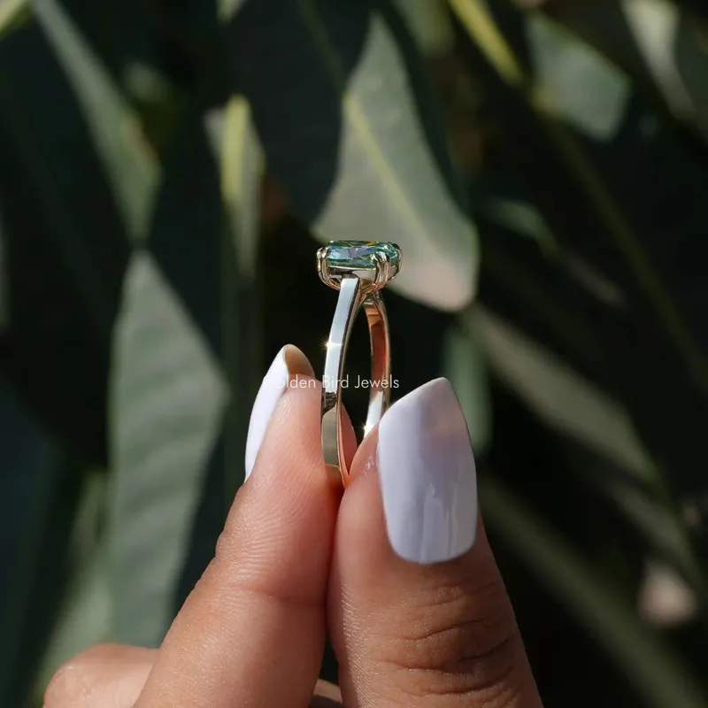 Old Mine Elongated Cushion Cut Moissanite Solitaire Ring view 2