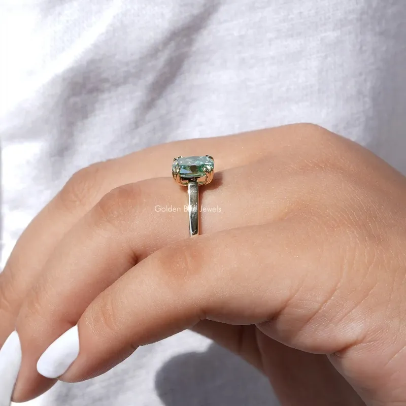 Old Mine Elongated Cushion Cut Moissanite Solitaire Ring view 5