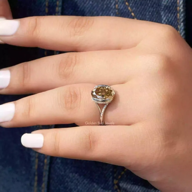 Old Mine Oval Cut Half Bezel Engagement Ring vy 7