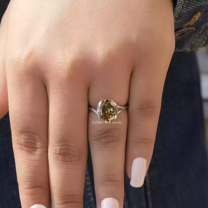 Old Mine Oval Cut Half Bezel Engagement Ring vy 6