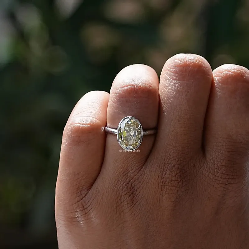 Old Mine Oval Cut Moissanite Engagement Ring view 5