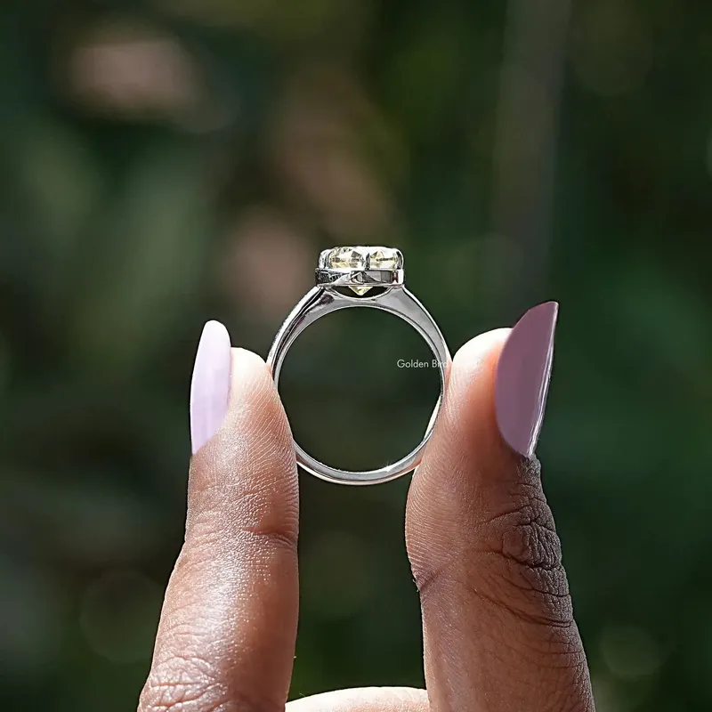 Old Mine Oval Cut Moissanite Engagement Ring view 2