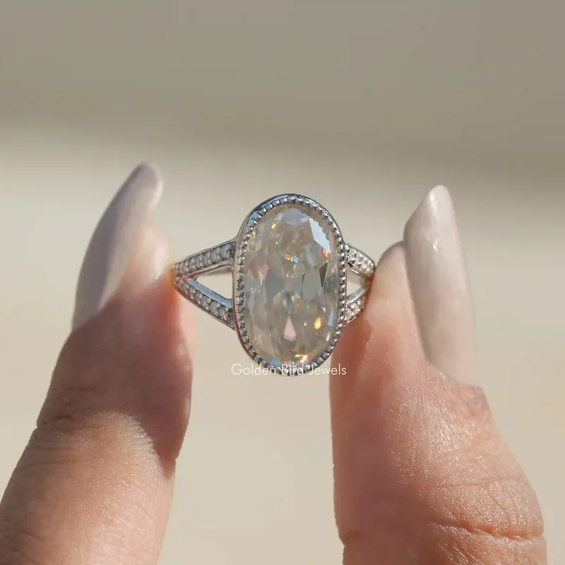 Old Mine Oval Cut Moissanite Vintage Ring engagement ring