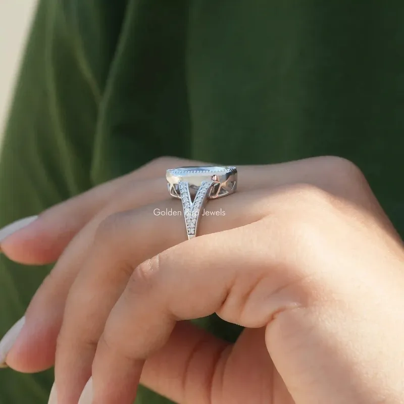 Old Mine Oval Cut Moissanite Vintage Ring view 5