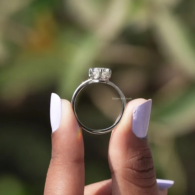Old Mine Pear Cut Moissanite Solitaire Engagement Ring vy 3