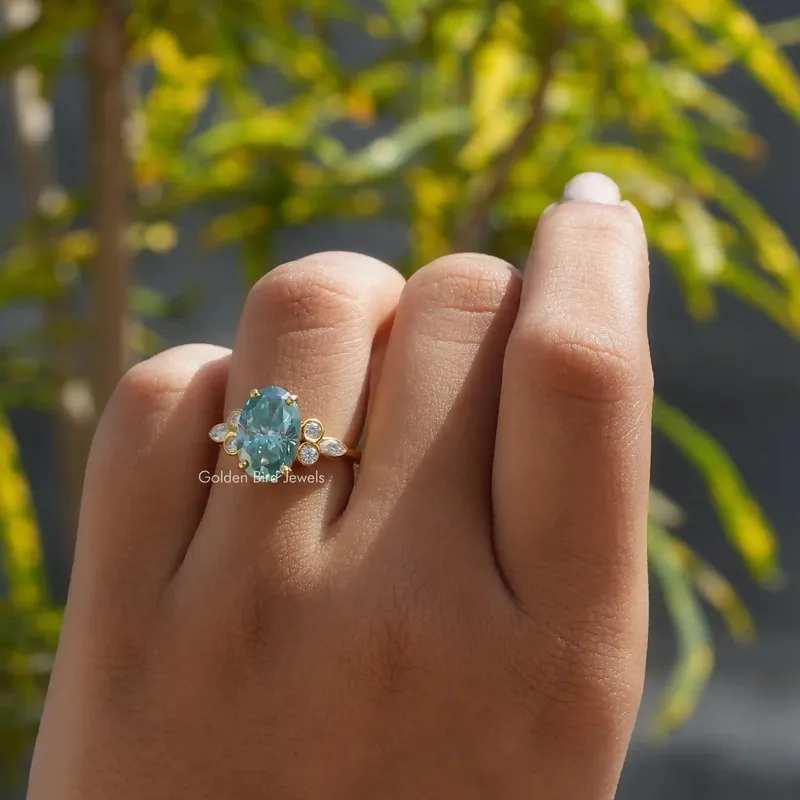 Oval And Marquise Cut Moissanite Proposal Ring vy 3