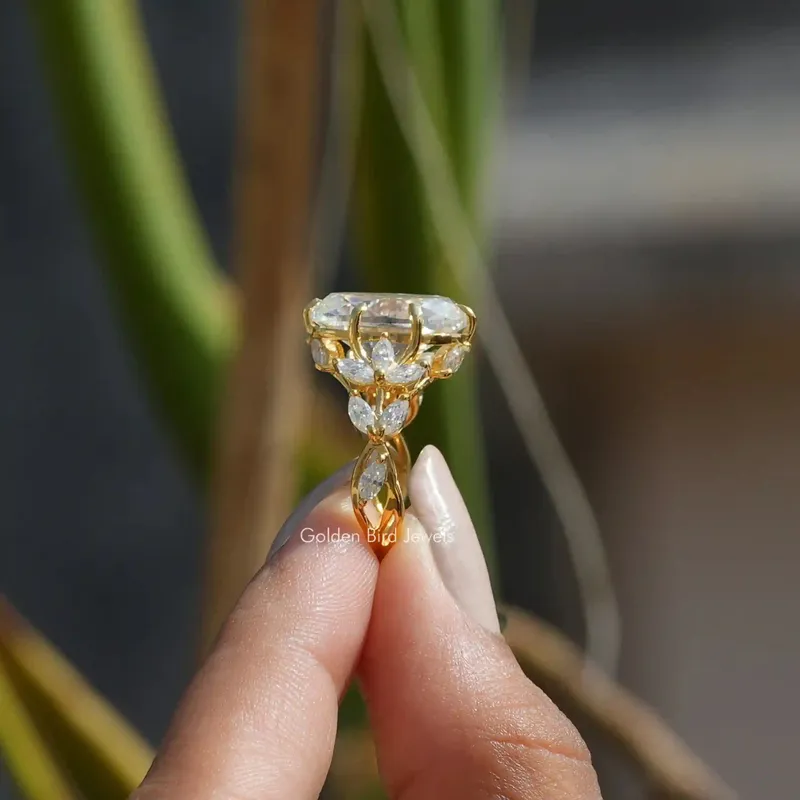 Oval And Marquise Cut Moissanite Ring vy 2