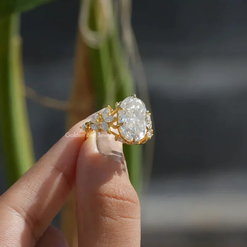 Oval And Marquise Cut Moissanite Ring vy 5
