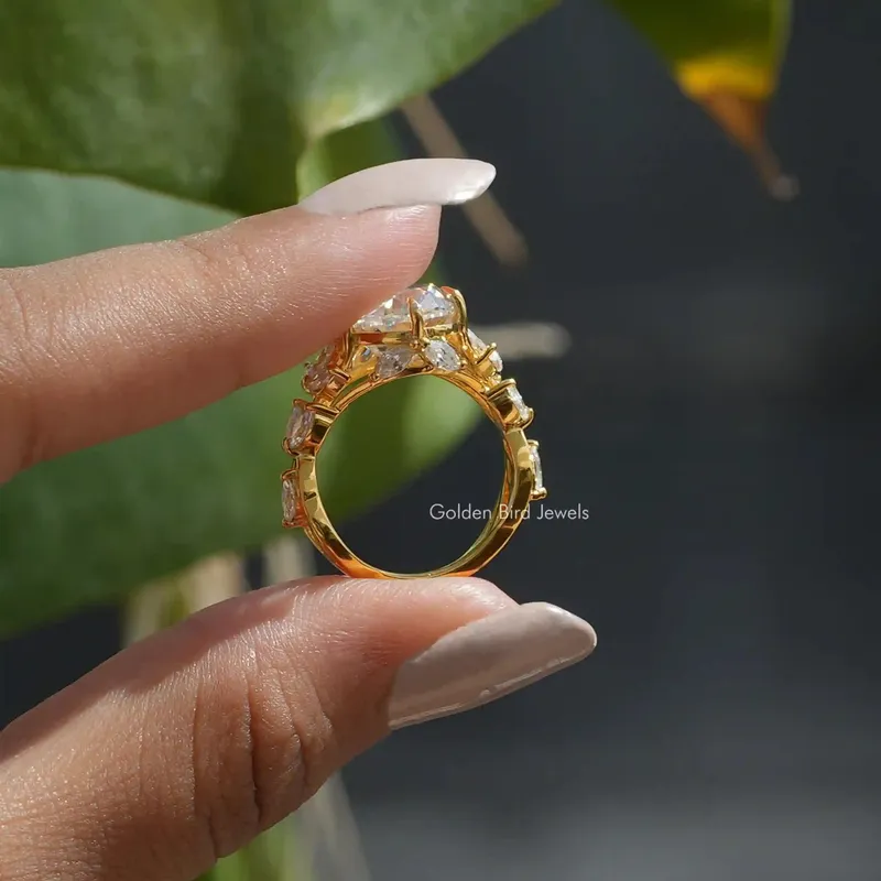 Oval And Marquise Cut Moissanite Ring vy 3
