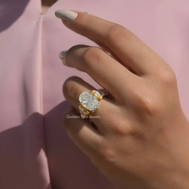 Oval And Marquise Cut Moissanite Ring vy 4