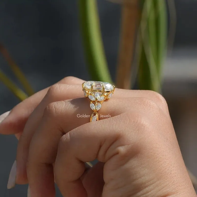 Oval And Marquise Cut Moissanite Ring vy 6
