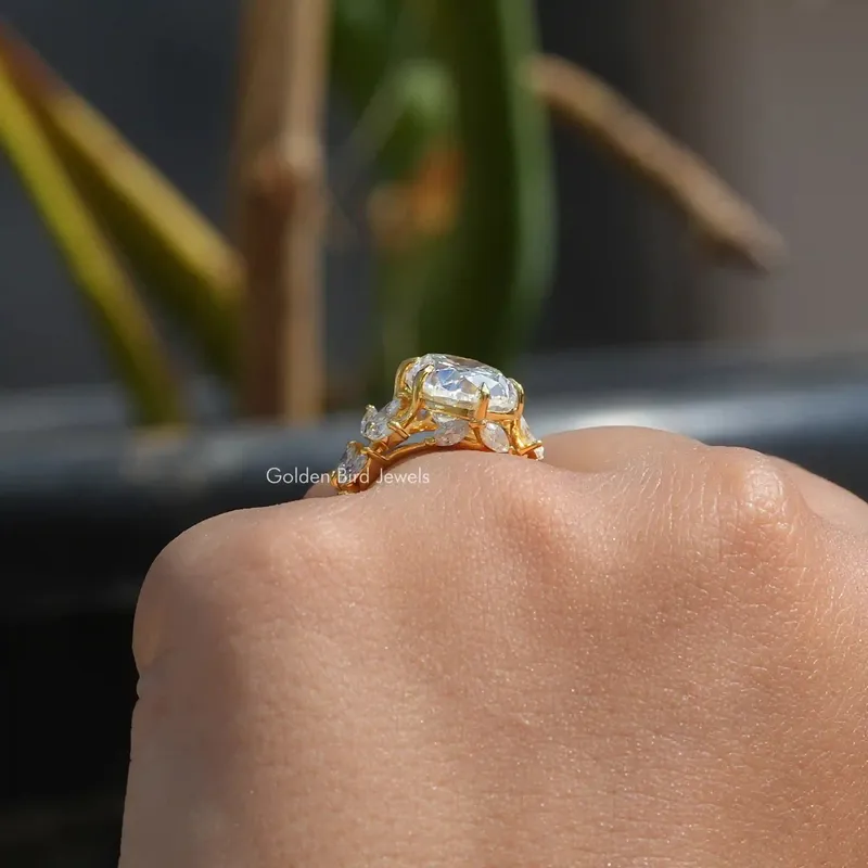 Oval And Marquise Cut Moissanite Ring vy 9