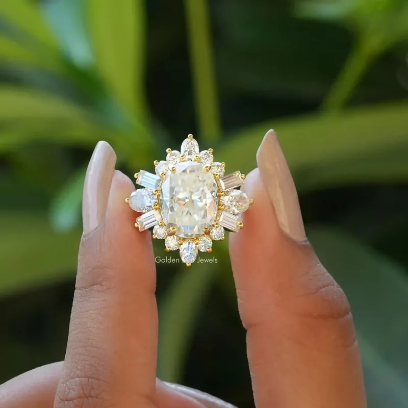 Oval Cut Moissanite Halo Engagement Ring oval cut engagement ring