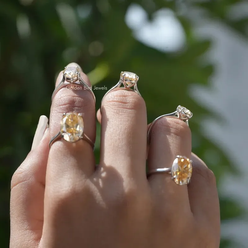 Oval Cut Moissanite Solitaire Ring view 7