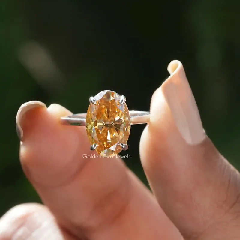 Oval Cut Moissanite Solitaire Ring view 2