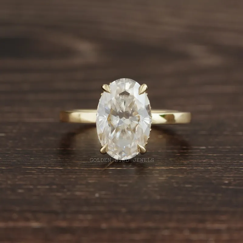 Oval Cut Solitaire Hidden Halo Ring oval cut engagement ring