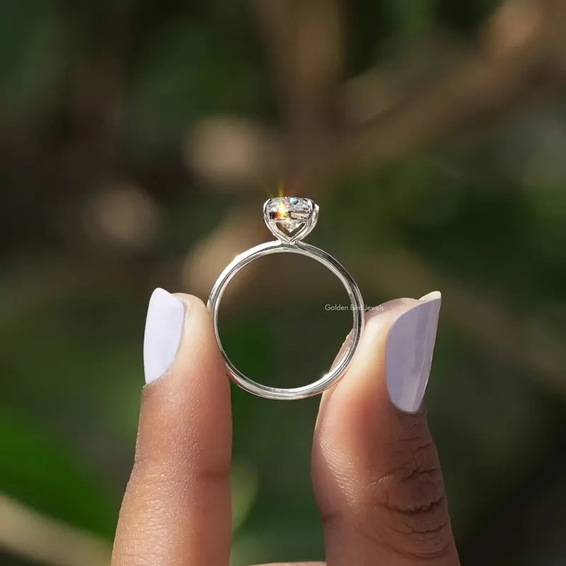Oval Shape Lab Diamond Solitaire Engagement Ring view 2