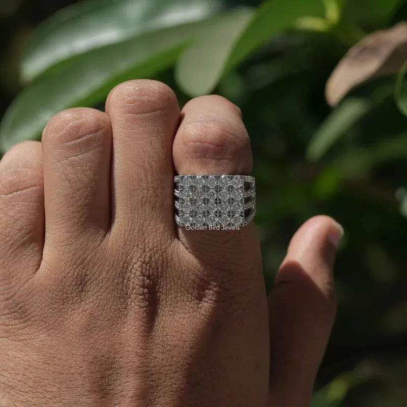 Pave Set Round Diamond Men's Ring vy 5