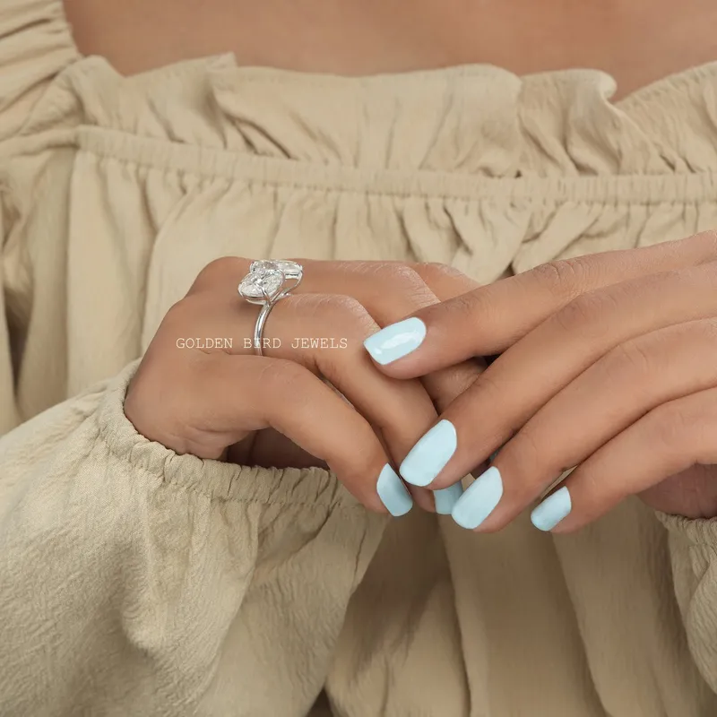 Pear & Oval Cut Moissanite You And Me Ring For Her vy 9