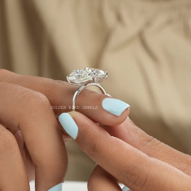Pear & Oval Cut Moissanite You And Me Ring For Her vy 7