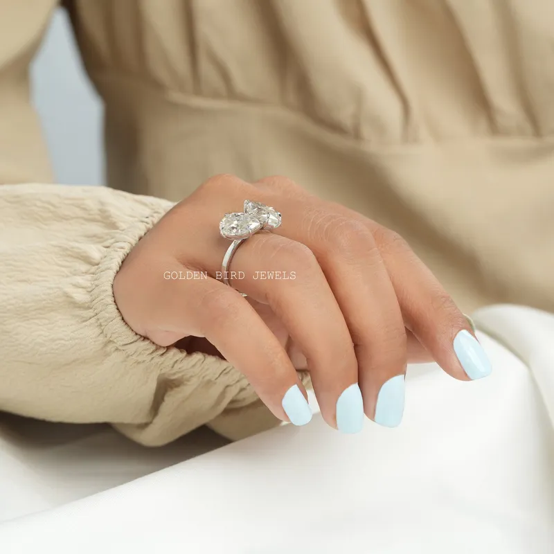 Pear And Dutch Marquise Moissanite Toi Et Moi Ring view 8