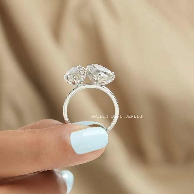 Pear And Dutch Marquise Moissanite Toi Et Moi Ring view 9