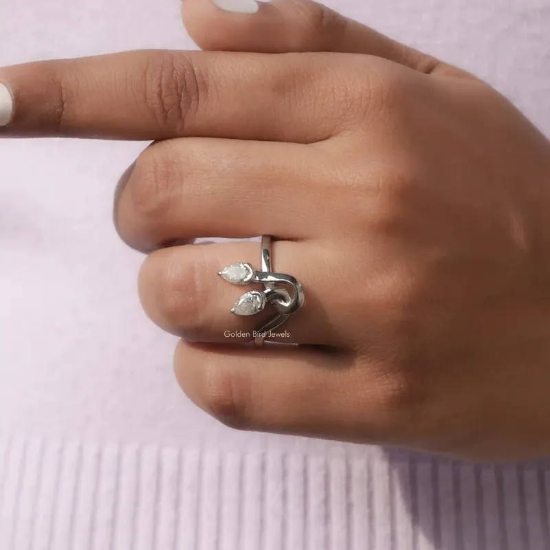 Pear Colorless Moissanite Vintage Style Toi Moi Ring view 6