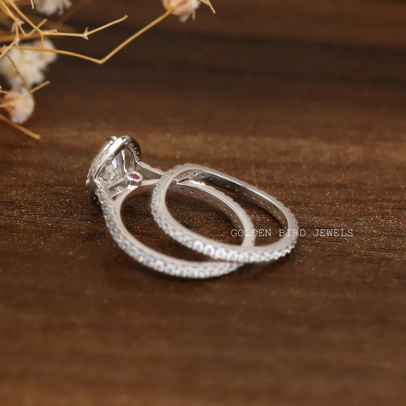 Pear Cut Moissanite Bridal Wedding Ring Set vy 7