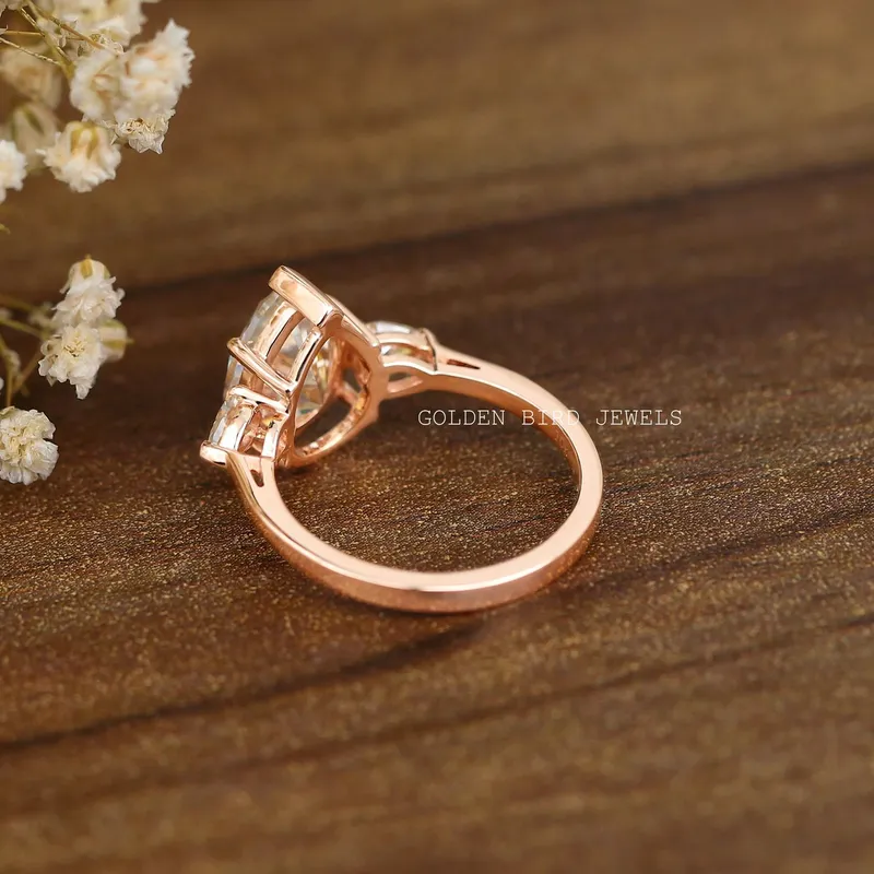 Pear Cut Moissanite Three Stone Anniversary Ring vy 10