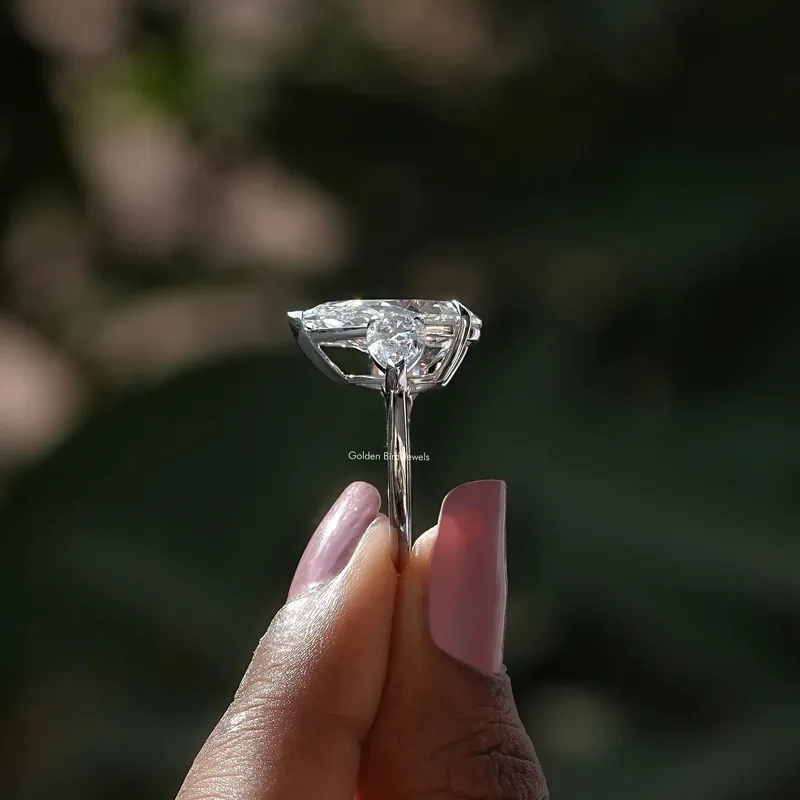 Pear Shape Three Stone Engagement Ring view 3