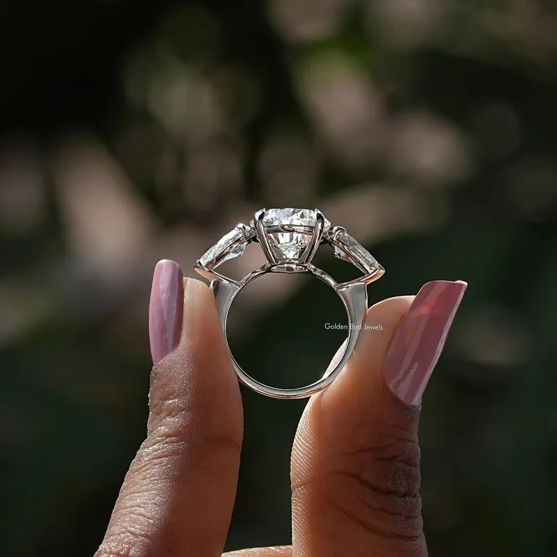 Pear Shape Three Stone Engagement Ring view 2