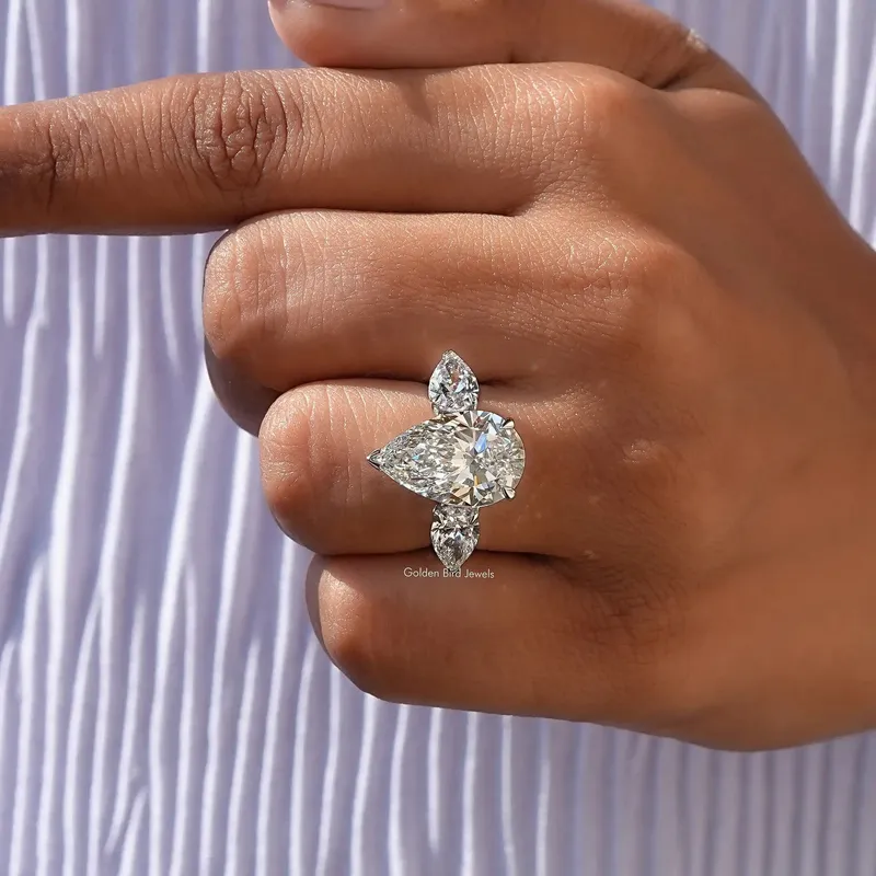 Pear Shape Three Stone Engagement Ring view 8