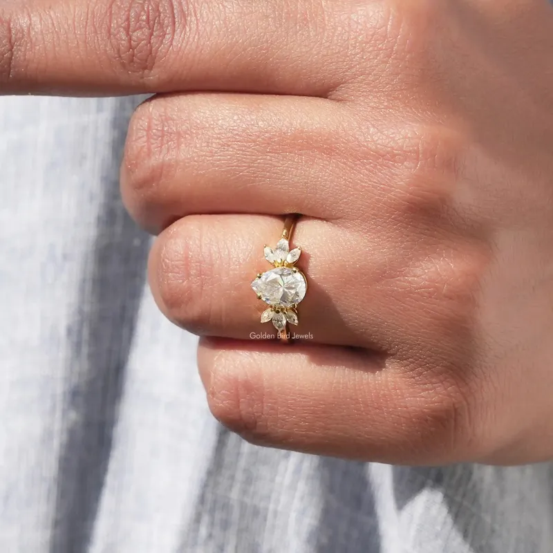 Pear Shaped Moissanite Engagement Ring view 6