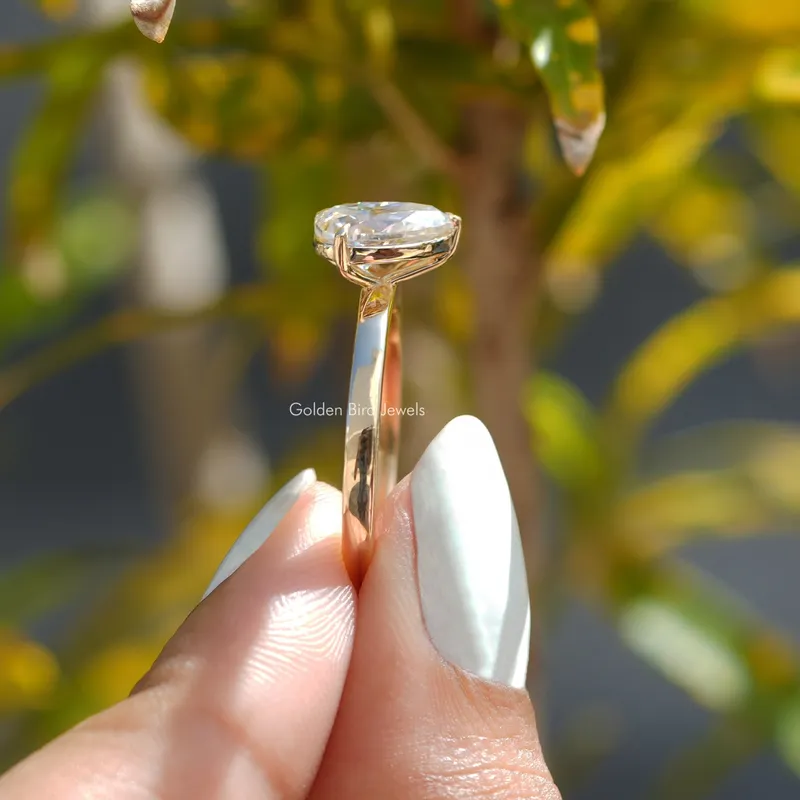 Pear and Princess Cut Moissanite Toi Et Moi Ring vy 7
