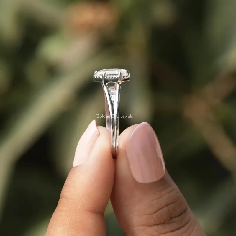 Portrait Hexagon Cut Moissanite Ring view 4