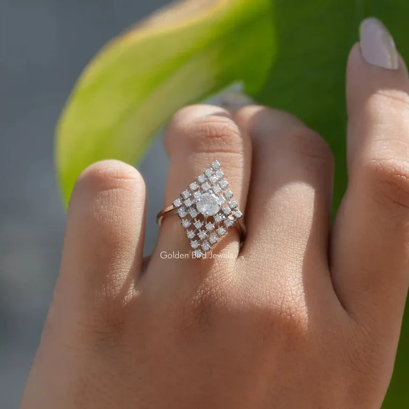 Portuguese Cut Moissanite Wedding Ring view 5