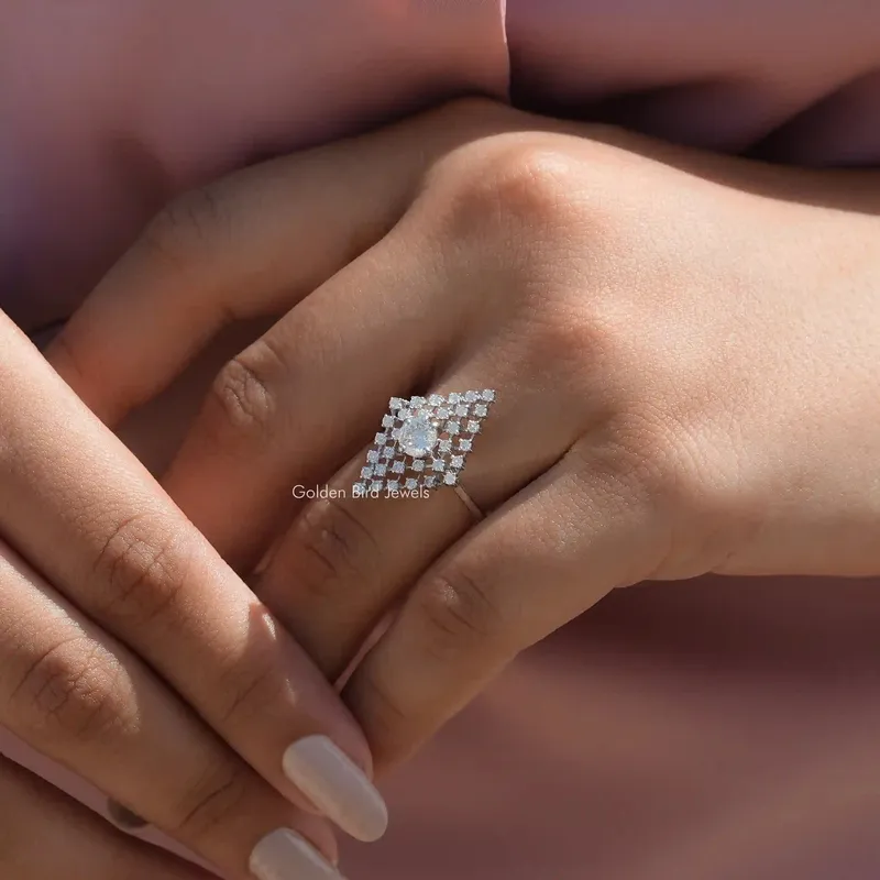 Portuguese Cut Moissanite Wedding Ring view 3