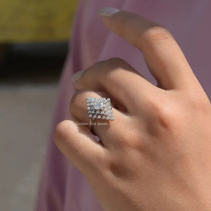 Portuguese Cut Moissanite Wedding Ring view 7