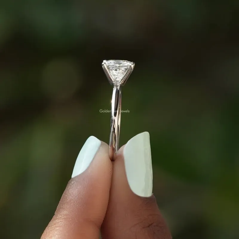 Princess Cut Lab Diamond Solitaire Engagement Ring view 3