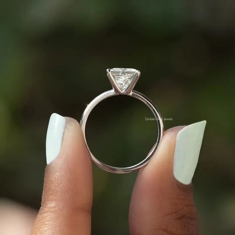 Princess Cut Lab Diamond Solitaire Engagement Ring view 2
