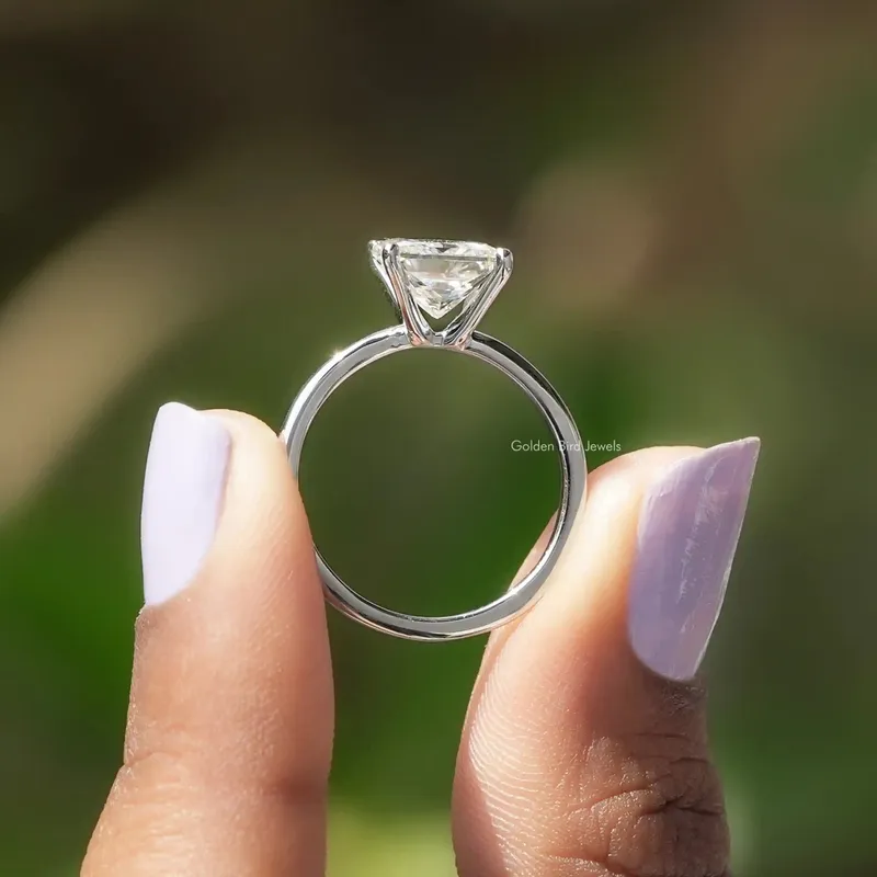 Princess Cut Solitaire Moissanite Engagement Ring view 2