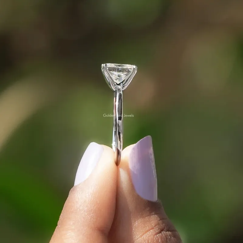 Princess Cut Solitaire Moissanite Engagement Ring view 3