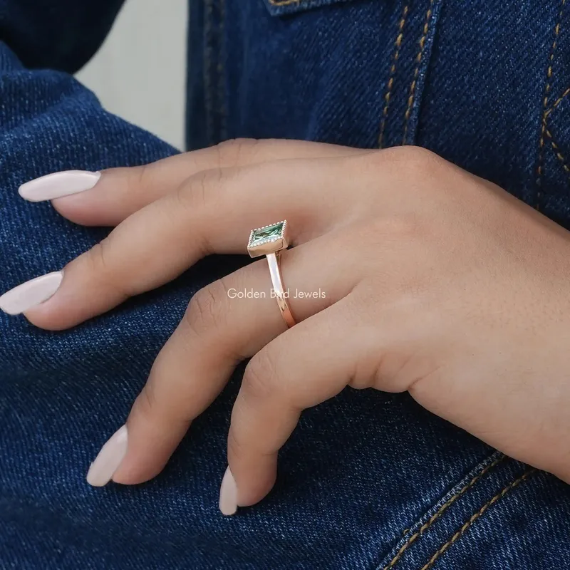 Princess Cut Sparkling Moissanite Wedding Ring vy 5