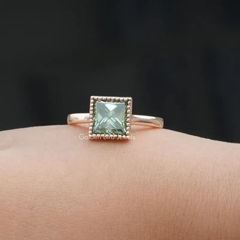 Princess Cut Sparkling Moissanite Wedding Ring vy 3