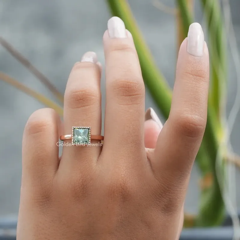 Princess Cut Sparkling Moissanite Wedding Ring vy 2