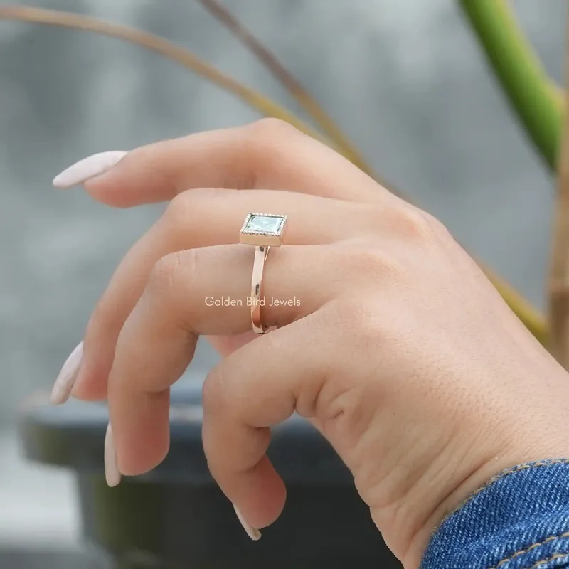 Princess Cut Sparkling Moissanite Wedding Ring vy 6