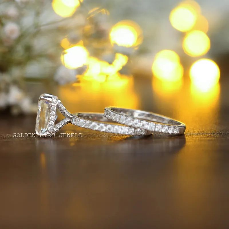 Radiant Cut Hidden Halo Moissanite Engagement Ring view 8
