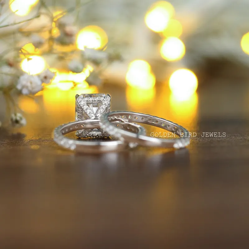 Radiant Cut Hidden Halo Moissanite Engagement Ring view 10