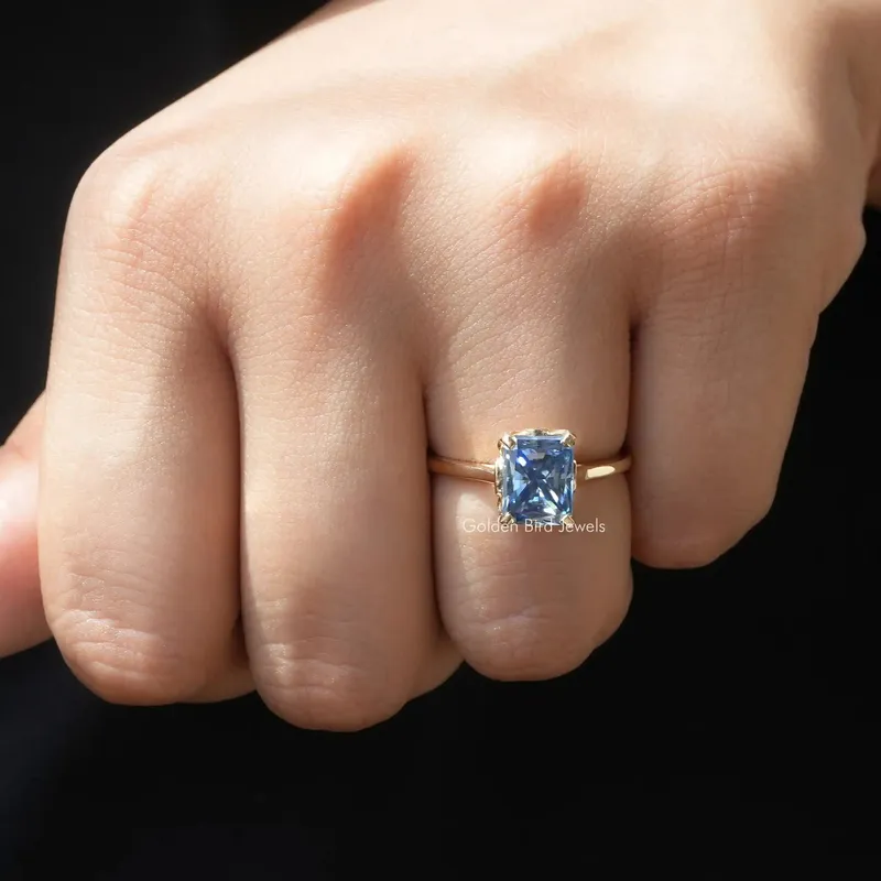 Radiant Cut Moissanite Solitaire Wedding Ring view 6